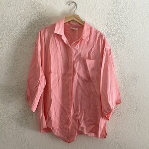 Cor Cor Pink Button-Up Blouse Size Large NWT